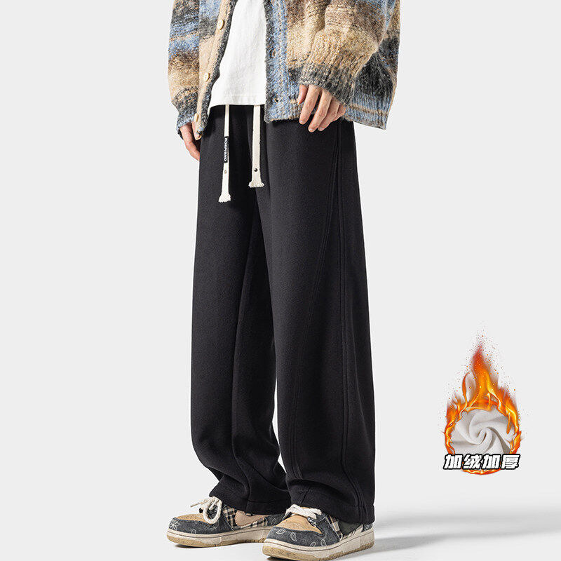 2023 Winter New Style Shadowless Wall Large Size Velvet Thickened Water-Repellent Scimitar Pants M-5X HK23844-P55