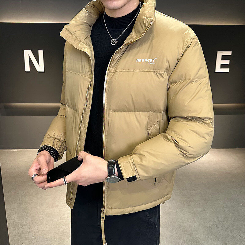 Shopkeeper style winter new stand collar casual down jacket versatile short men's warm jacket