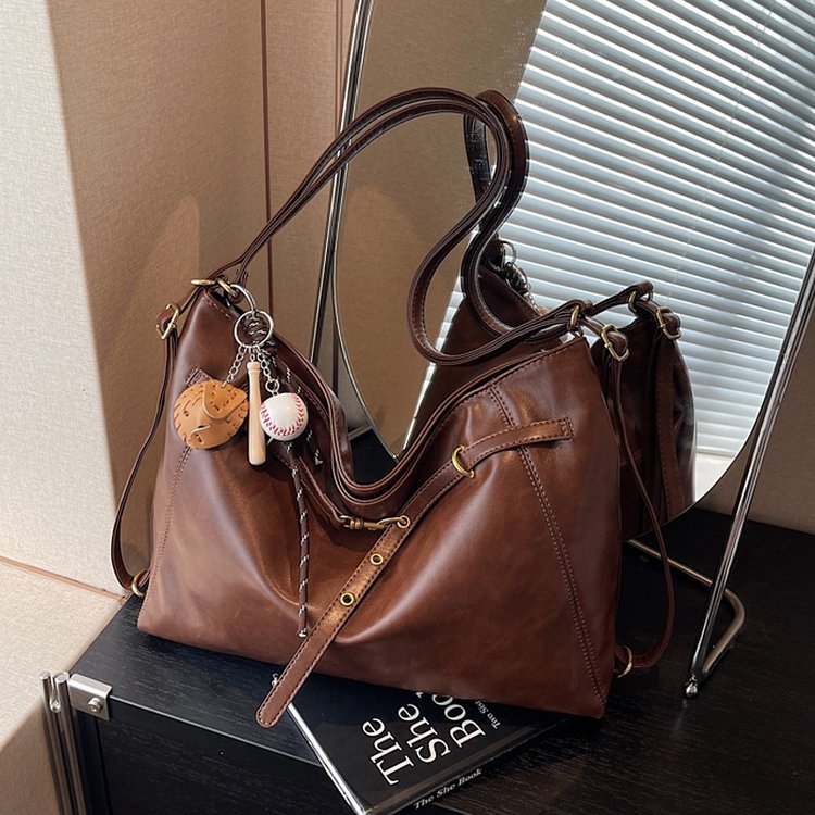 Maillard Large Capacity Crossbody Bag 2024 New Autumn Casual Versatile Commuting Women's Single and Double Shoulder Tote Bag