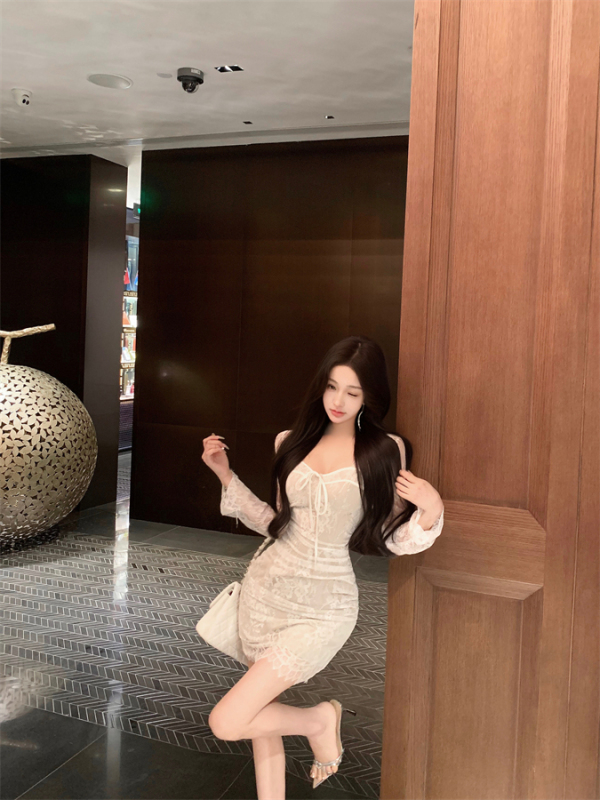 Lace Slim Elegant White Moonlight Dress