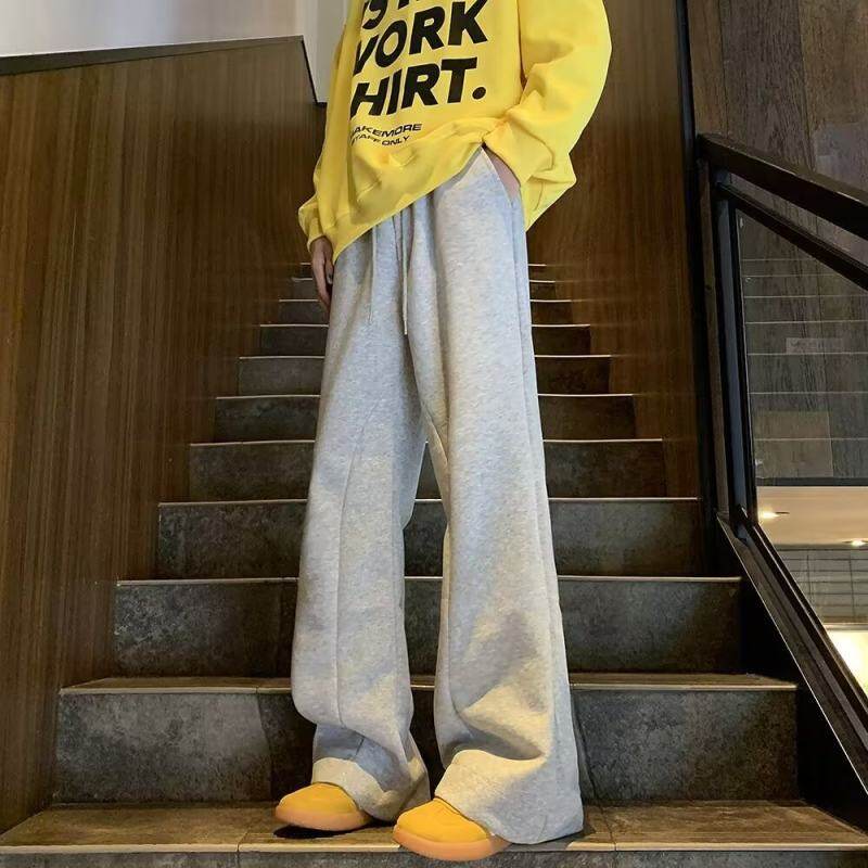 Thickened loose wide-leg pants, straight-leg casual scimitar pants, lazy style pants