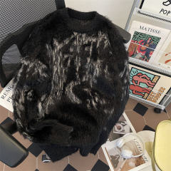 Autumn and winter new tie-dyed soft waxy sweater trendy brand warm and thickened casual fashionable sweater