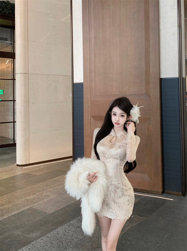 Windblown Magnolia New Chinese Style Elegant Dress