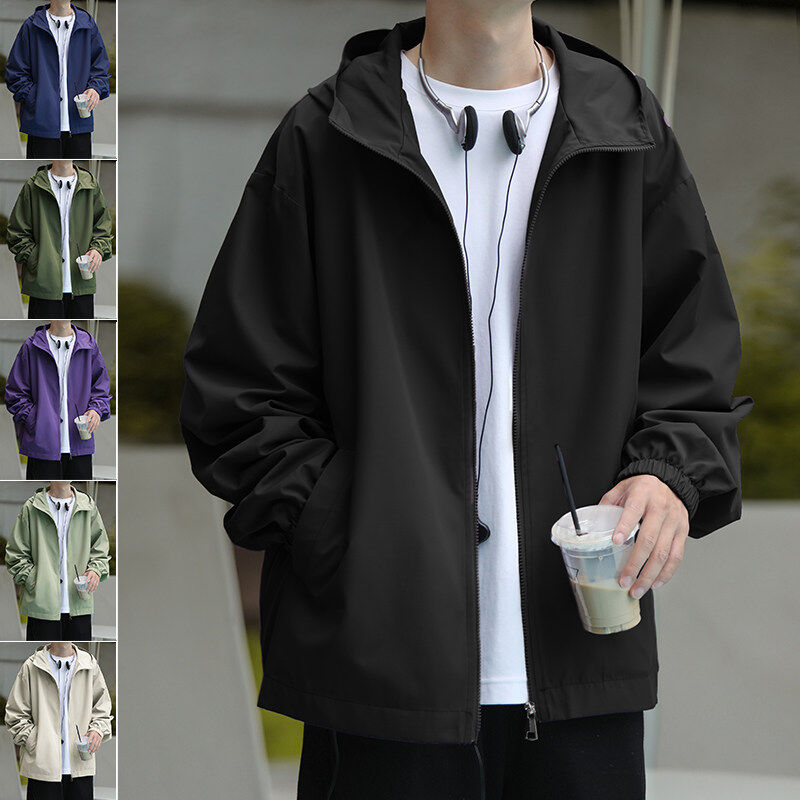 Autumn new hooded versatile jacket ins trend cardigan jacket for men