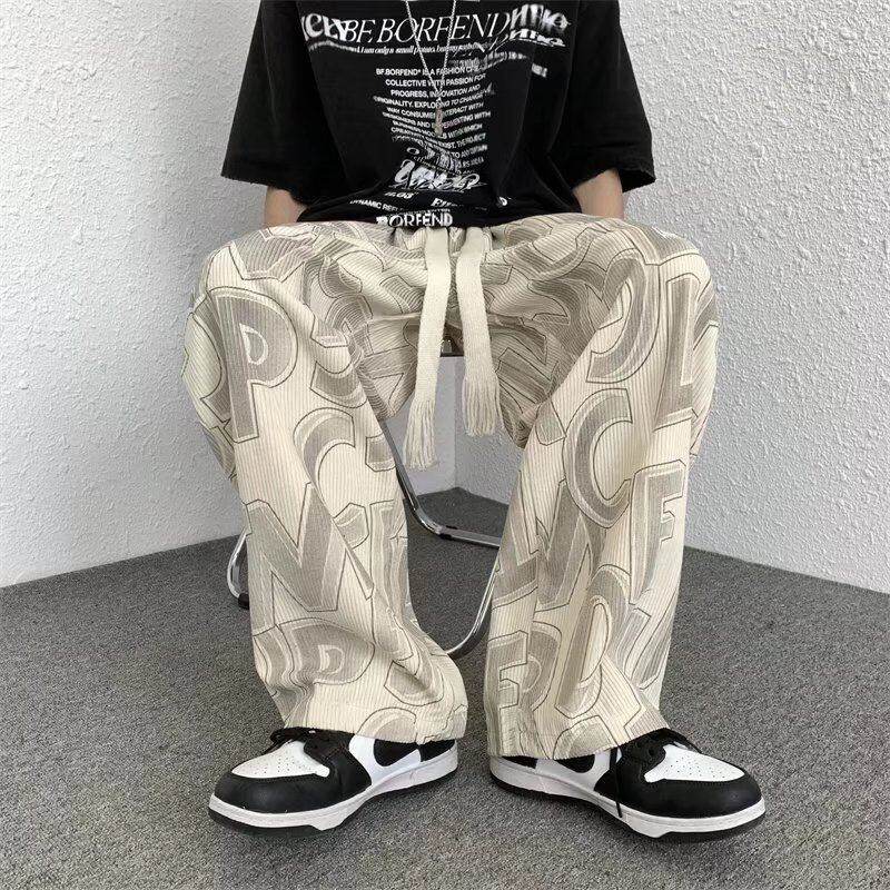 Boys spring and summer regular Hong Kong trend men's straight casual corduroy all-match pants