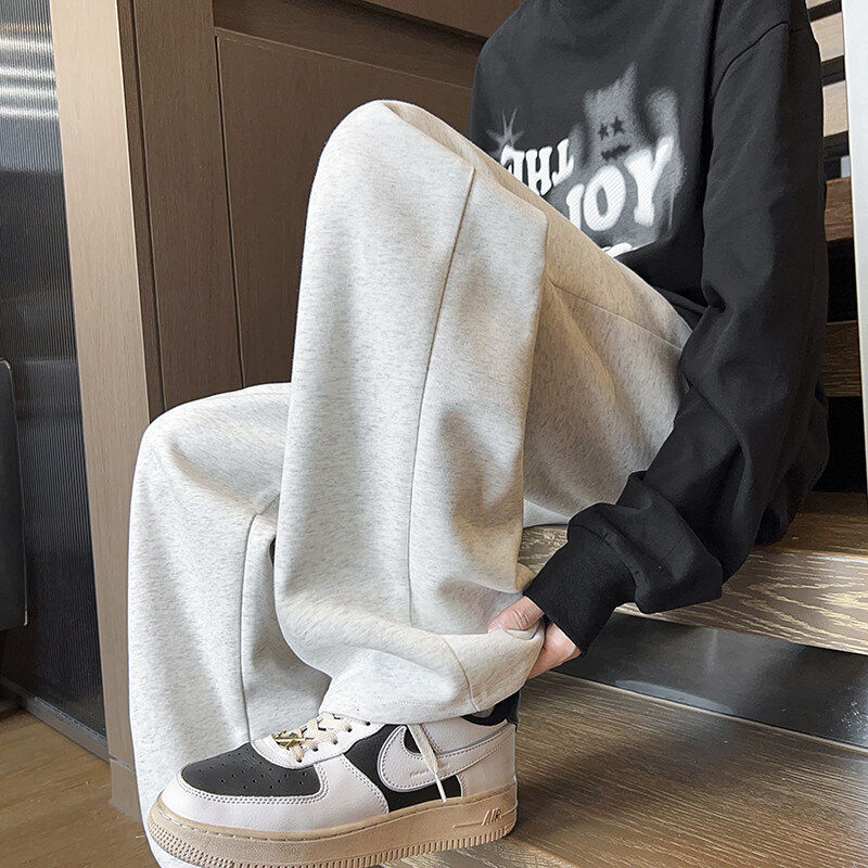 Autumn and winter Chinese cotton letter straight loose casual sports sweatpants floor mopping pants