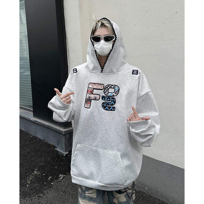 Ethnic style embroidered sweatshirt for women spring and autumn American high street heavyweight hoodie jacket