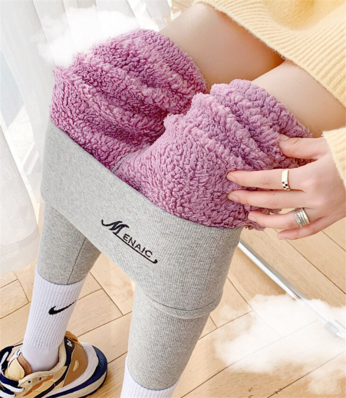 Leggings with velvet outer thread for slimming, versatile, high-waisted, belly-controlling, extra thick, warm cotton pants for women