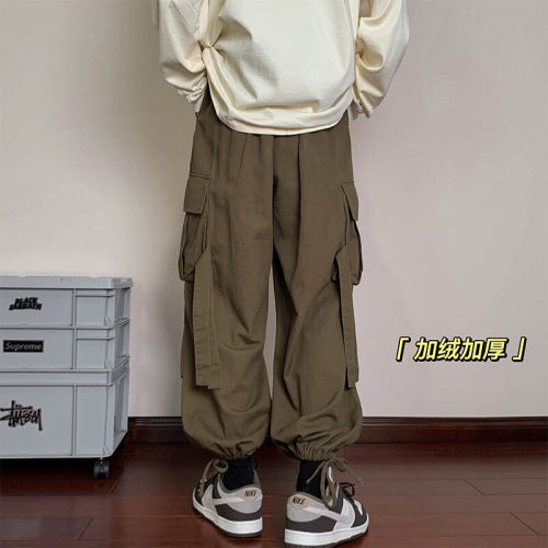 Plush fleece Hong Kong style interior large size legging overalls