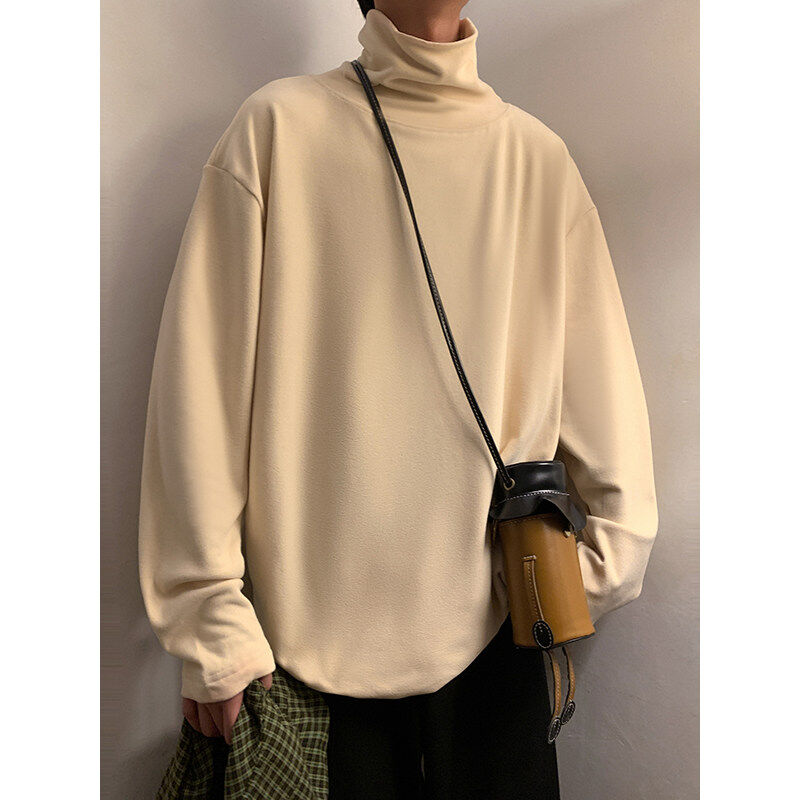 Live broadcast quality high collar German velvet warm base layer