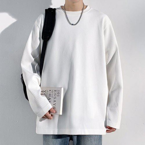 New autumn style Hong Kong scenery light and shadow wall large size snake-shaped cloth long-sleeved T-shirt