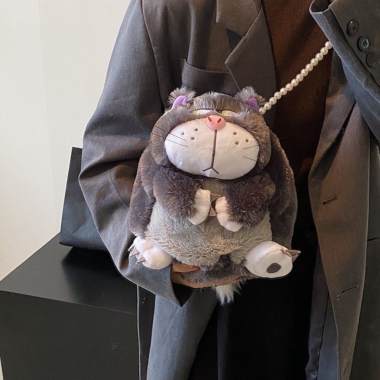 Autumn and winter cute plush women's bag new unique niche design girls and children's backpack plush shoulder bag