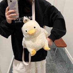 Plush backpack for women 2024 new autumn and winter cute cartoon small schoolbag girl student shopping doll bag