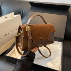 Autumn and winter matte small bag women's new retro texture handbag versatile commuter style crossbody small square bag