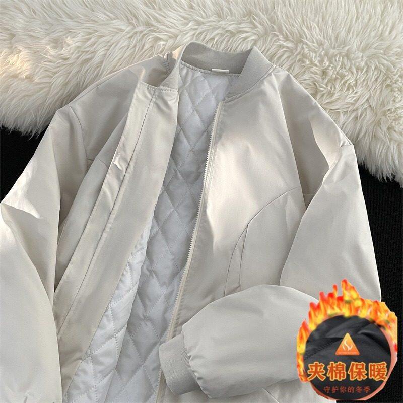 New autumn and winter men's quilted warm jacket trendy retro fashion baseball uniform jacket top