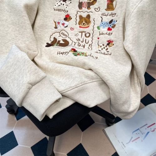 American dachshund embroidered new trendy pullover hooded jacket top