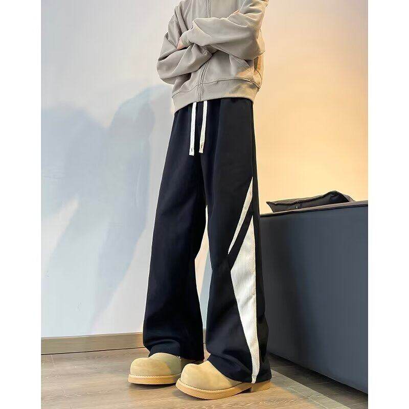 Corduroy pants men's winter loose straight wide-leg pants plus velvet thickened men's casual trousers