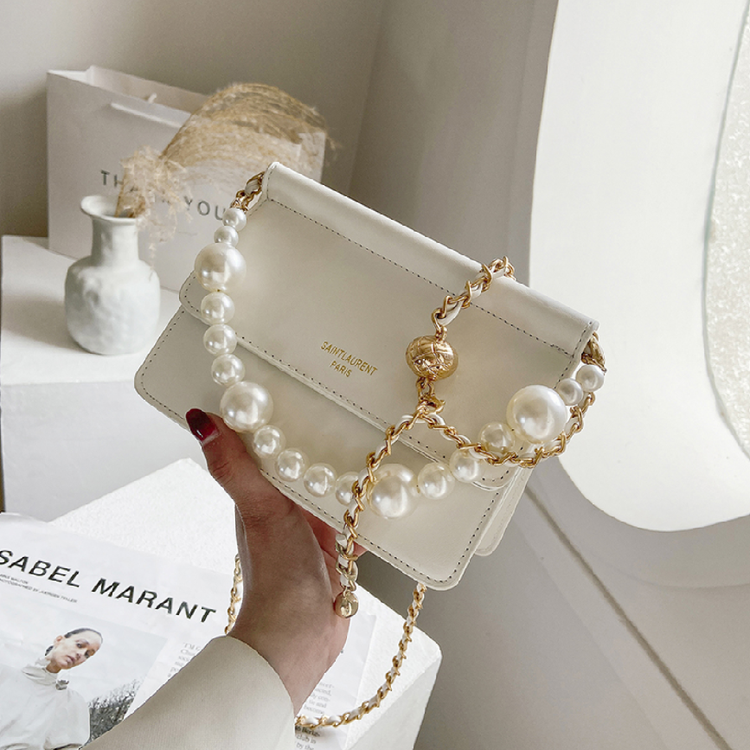New Pearl Fairy Bag 2024 Spring Simple Pu Leather Fashion Casual Versatile Shoulder Messenger Bag Mobile Phone Bag