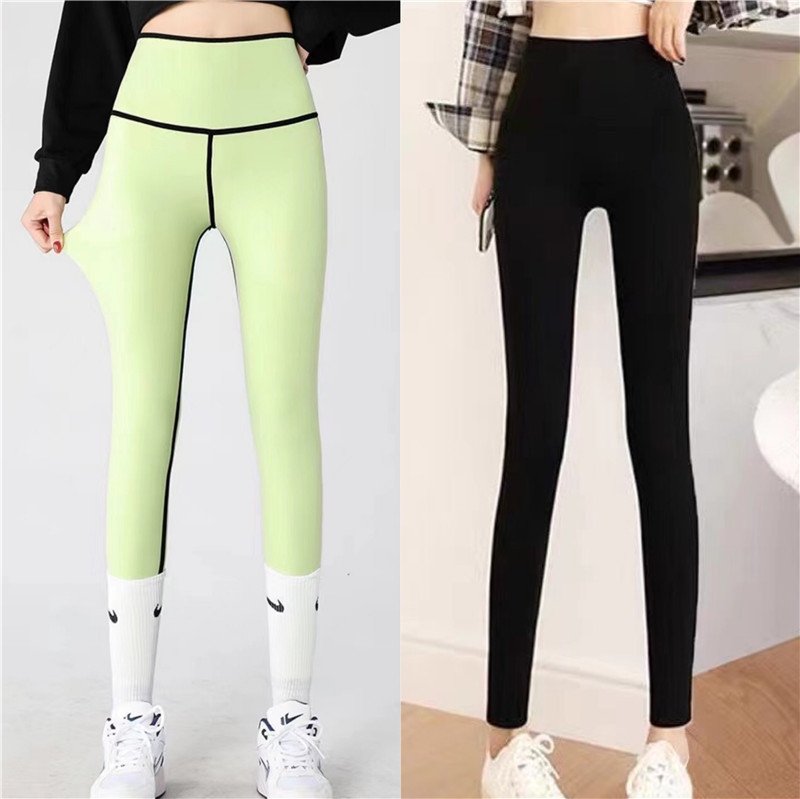 Autumn and winter popular Barbie shark pants moisturizing and velvet thickened warm and hip-lifting tummy-tightening leggings for women to wear outside
