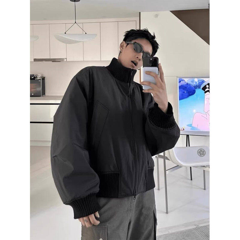 Internet picture American high street stand collar baseball cotton jacket bread jacket pilot winter jacket