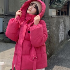 Korean down jacket short style women's winter new loose little man's bread coat thickened hooded cotton-padded jacket