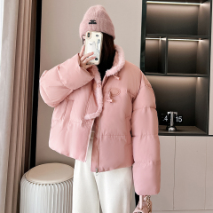 Cotton coat Korean style short bread coat petite large size Hong Kong style loose