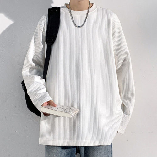 New autumn style Hong Kong scenery light and shadow wall large size snake-shaped cloth long-sleeved T-shirt
