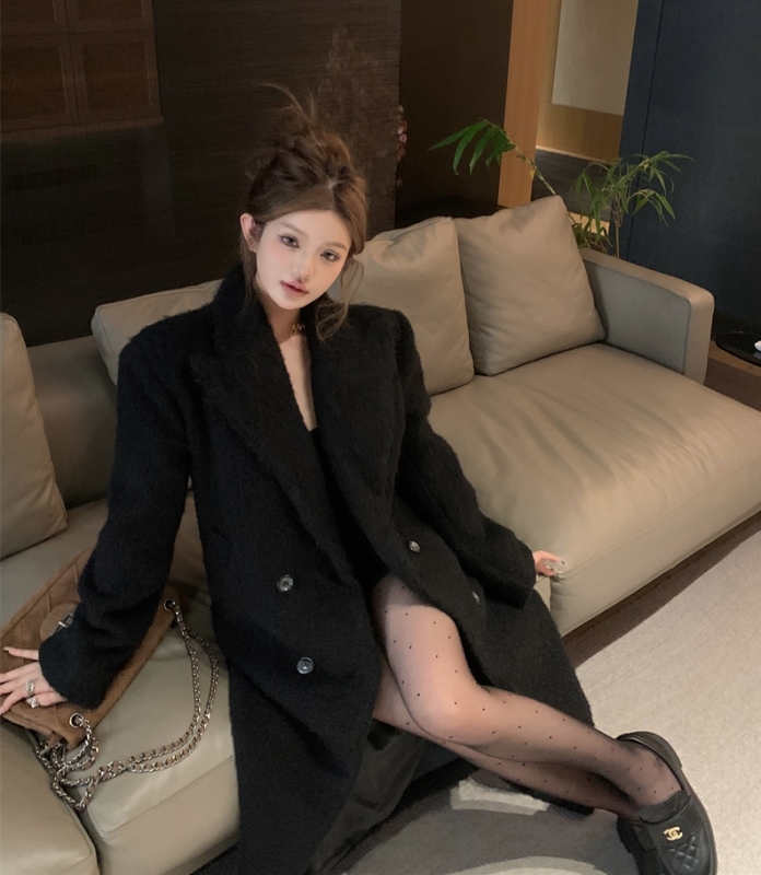 Autumn and winter high-end Hepburn style wool suit jacket