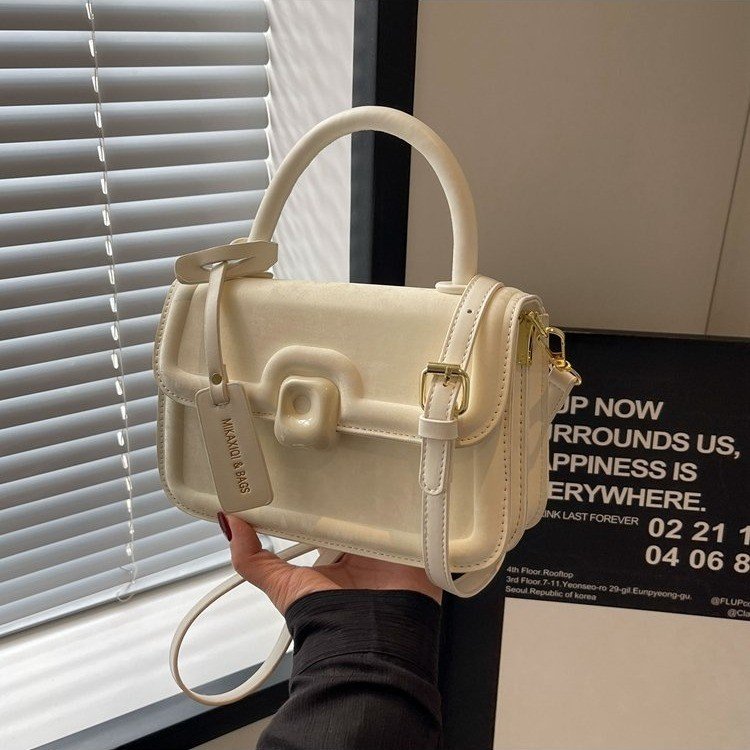 Fashionable small square bag, retro crossbody bag, new niche Korean style handbag, simple casual shoulder bag, women's bag