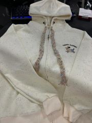 Huamian composite color dot hooded sweatshirt for women INS super hot Korean style jacket