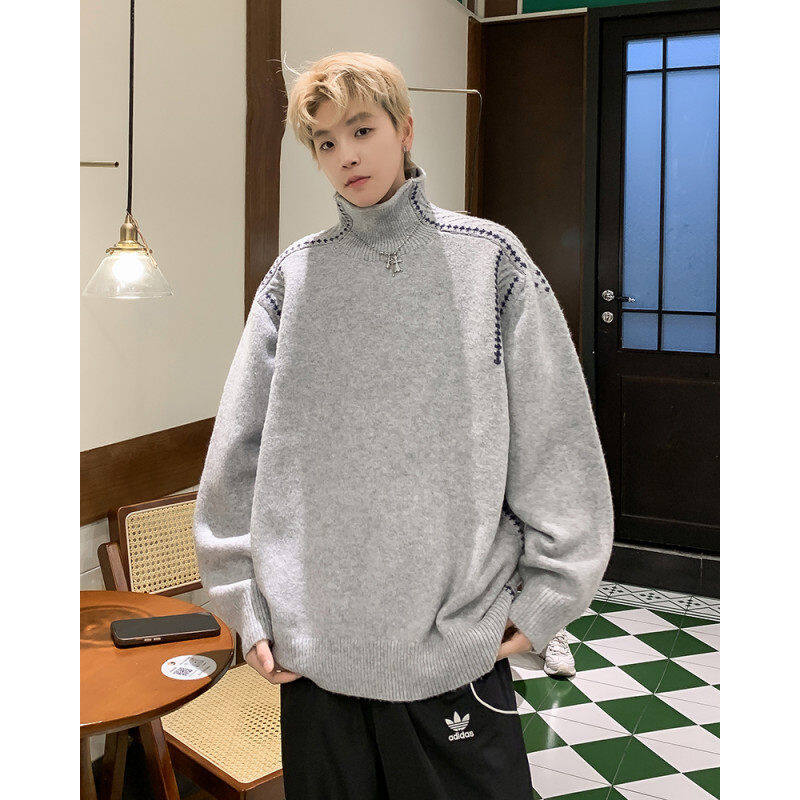 New autumn and winter turtleneck sweaters, loose casual niche design, lazy style knitwear