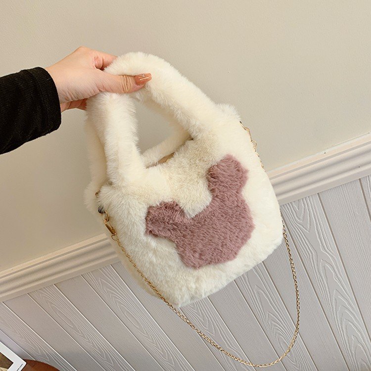 Manufacturer wholesale plush bags for women autumn and winter new fashion internet celebrity handbags shoulder crossbody chain bag