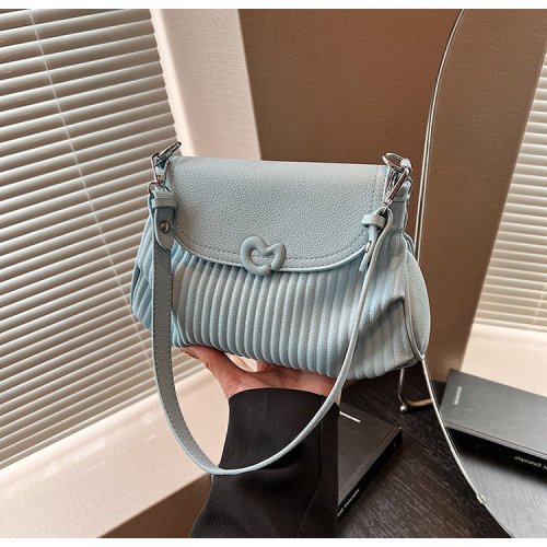 Cross-border pleated large-capacity bag for women 2024 spring new solid color fashion popular commuter single shoulder armpit women's bag