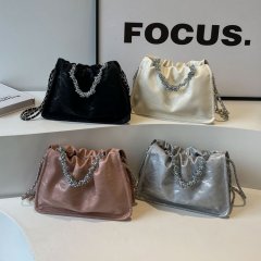 Underarm bag for women 2024 spring and summer new Korean style fashionable casual drawstring small square bag texture simple shoulder bag for women