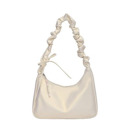 Gentle and sweet little floral canvas bag for women 2024 new drawstring shoulder bag niche high-looking versatile crossbody bag