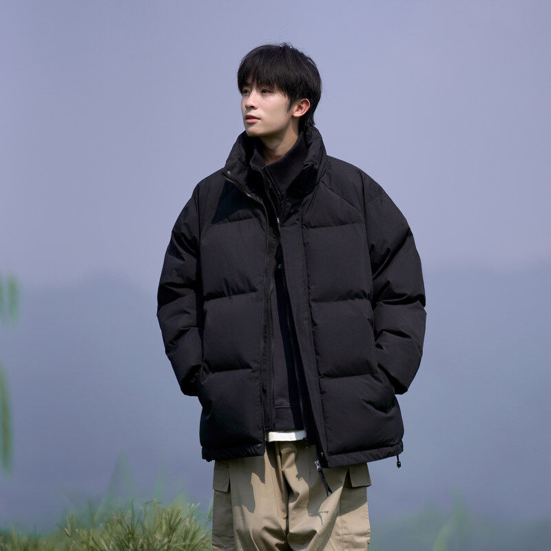 payment!  Solid color fake two-piece hooded cotton coat three-proof fabric cotton coat for men