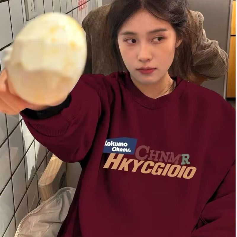 Anti-cotton Chinese cotton composite milk silk 300g silver fox velvet 400g loose autumn and winter versatile round neck sweatshirt