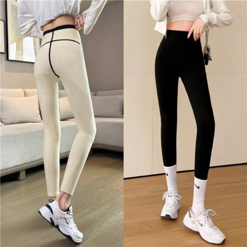 Autumn and winter thickened velvet leggings, lamb velvet shark pants, high-waisted belly-controlling Barbie pants for outer wear