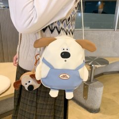 Super cute plush small bag for women 2024 autumn and winter new trendy puppy shoulder bag personalized furry crossbody bag