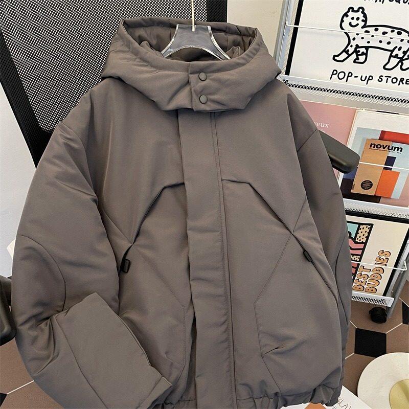 Unisex hooded warm cotton jacket men and women same style thickened loose trendy brand cotton jacket cotton jacket