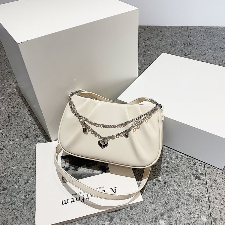 2024 autumn and winter new niche square cloud pleated bag women's commuting simple versatile handbag armpit bag
