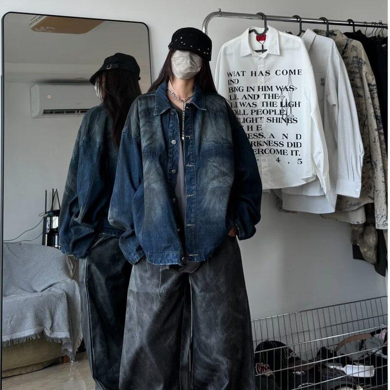 ~Trendy new men's and women's wild style autumn and winter jackets, denim jackets and tops