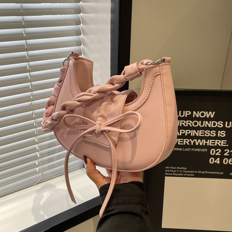 Versatile bow armpit bag for women 2024 new spring fashion fashion high-end style single shoulder crossbody bag