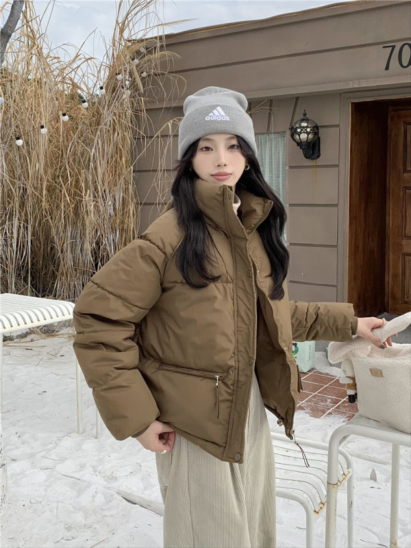 New winter style simple loose oversize short bread coat stand collar warm cotton coat