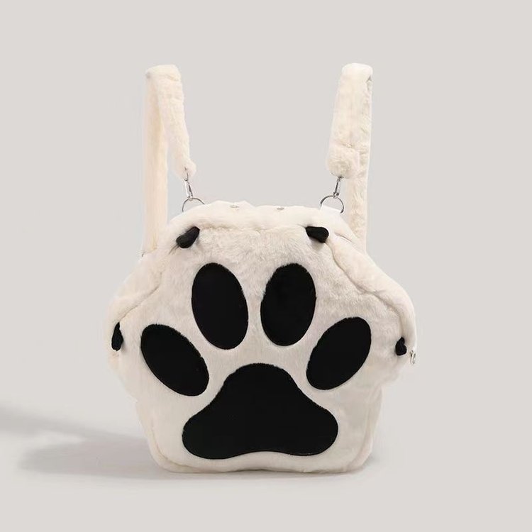 Popular Cat Claw Backpack Plush Crossbody Y2K Cute and Versatile Japanese One Shoulder Girl Cartoon Cute Backpack