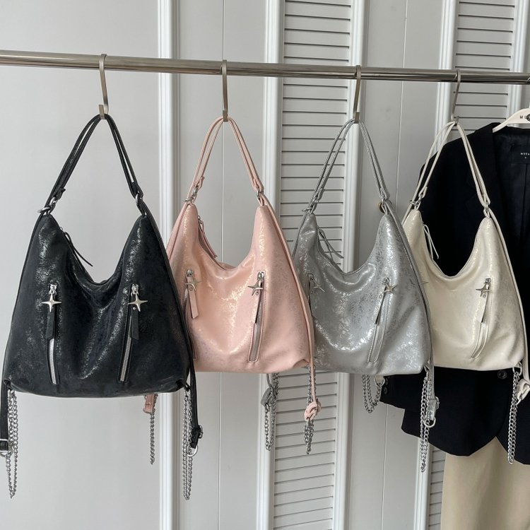 Large-capacity multi-functional versatile shoulder crossbody bag women's PU high-end portable shoulder bag fashionable solid color storage bag