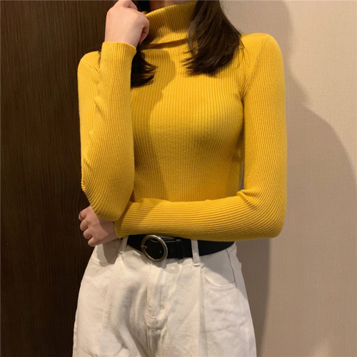 New versatile turtleneck sweater bottoming shirt slim fit autumn and winter long-sleeved sweater for women