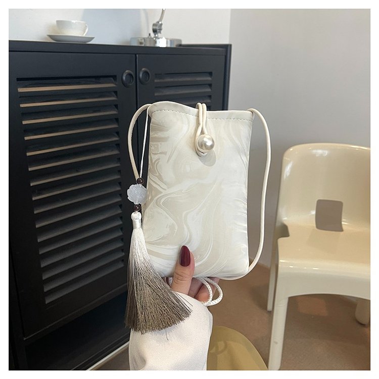 2024 New Chinese Style National Style Mobile Phone Small Bag Women's Bag Small Fresh Niche Single Shoulder Messenger Bag Coin Key Bag