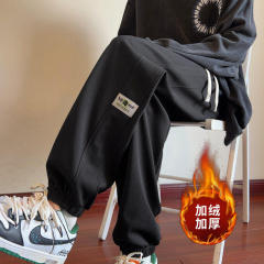 New winter men's velvet thickened casual sports pants