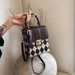 French niche design bag 2024 spring new women's bag popular popular crossbody bag internet celebrity handheld small square bag